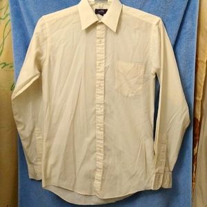 Men's tan colored long sleeve dress shirt, Carl Michaels, size 15
